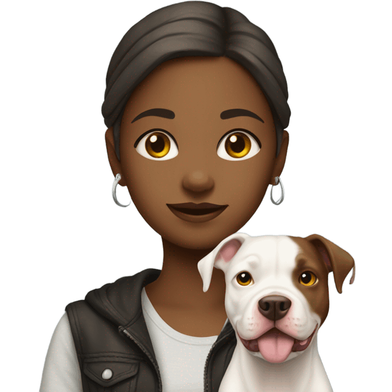 Girl with pit bull emoji