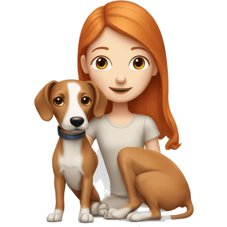 ginger girl with whippet emoji