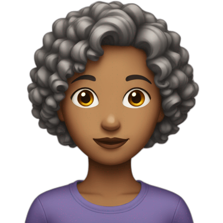 girl with short curly hair emoji