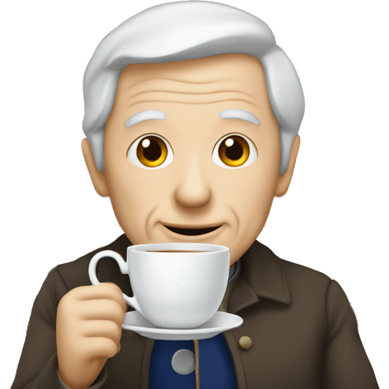 old man holding british flag and tea cup emoji