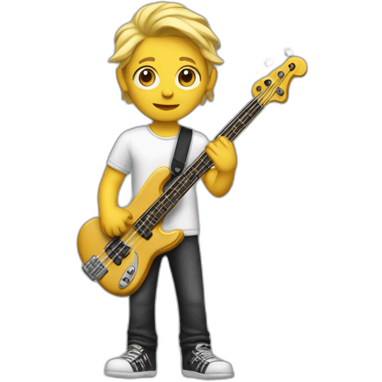 Blond bass player emoji