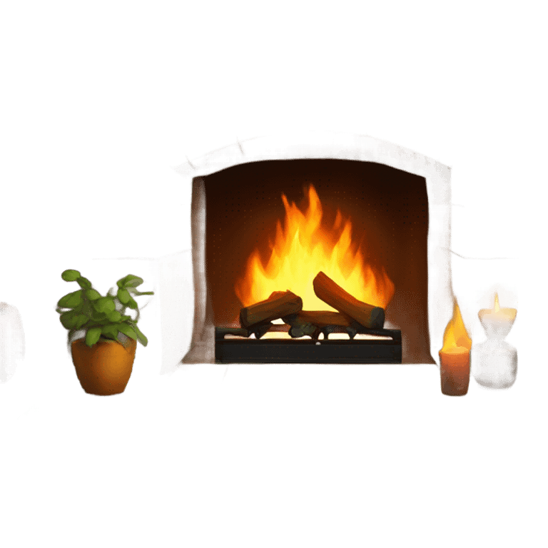 Realistic fireplace  emoji