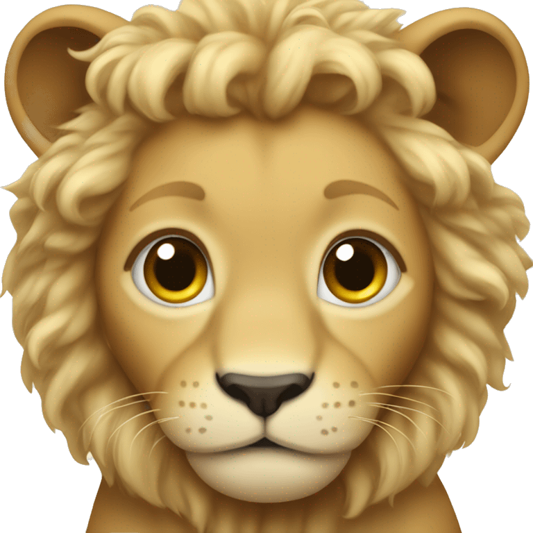 baby lion with blonde and curly hair emoji