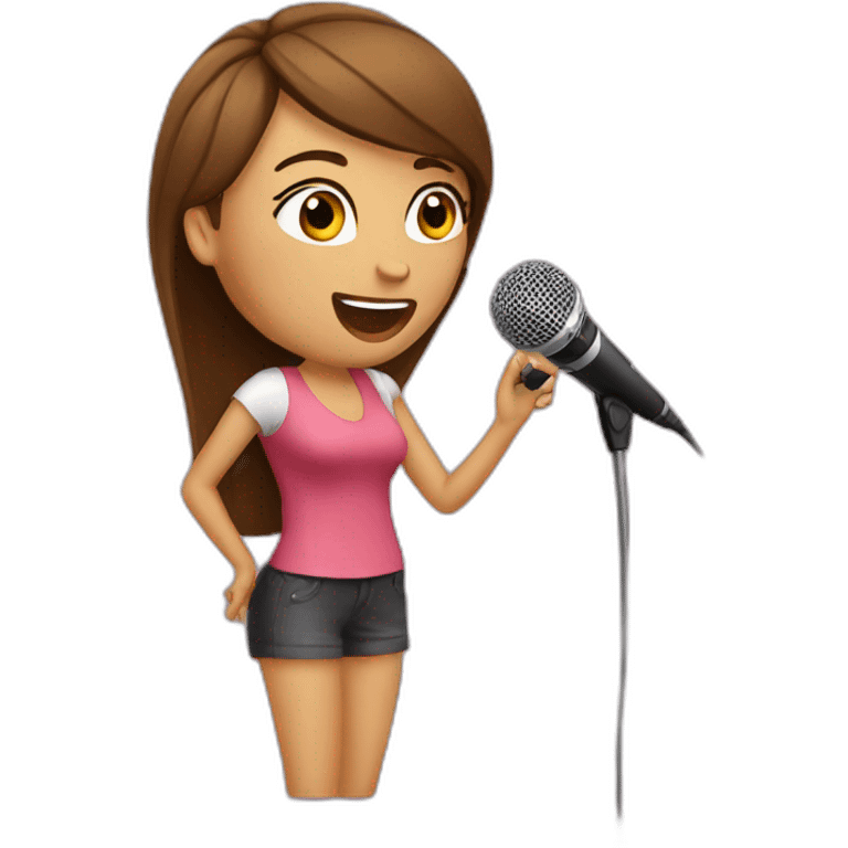 woman use karaoke emoji