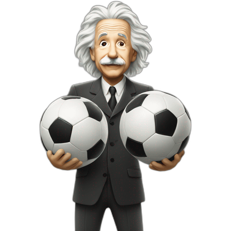 Einstein lifting soccer world cup emoji