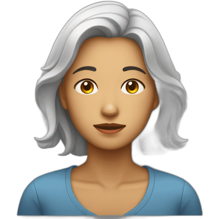 una mujer con cara de dolor emoji