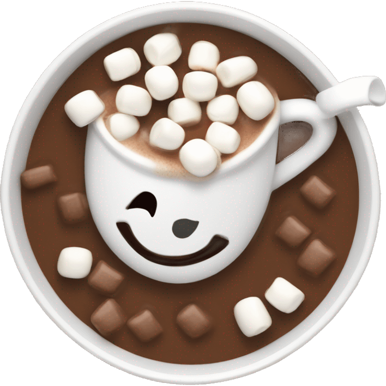 hot chocolate with marshmallows in white mug emoji