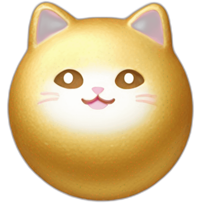 gold rice cake mochi cat emoji