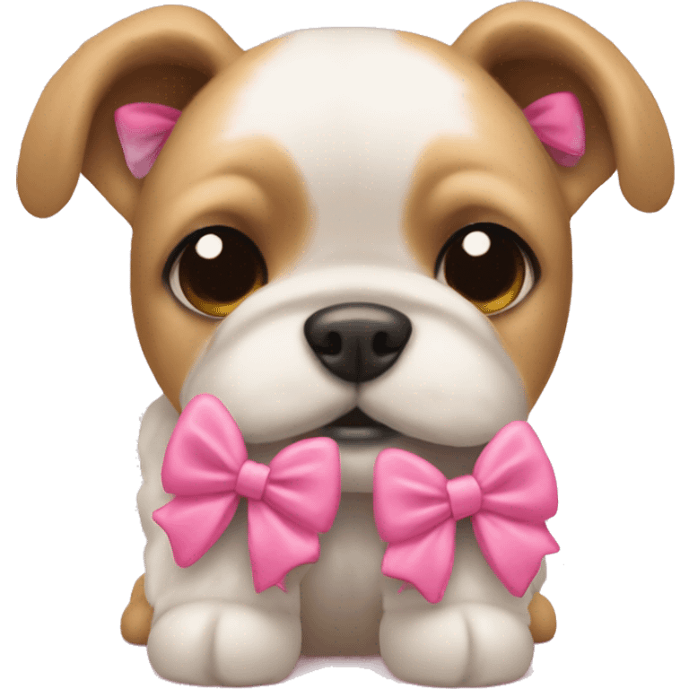 Ugg slippers with cute pink bows on a dog  emoji