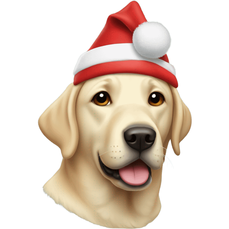 Labrador wearing a Santa hat emoji