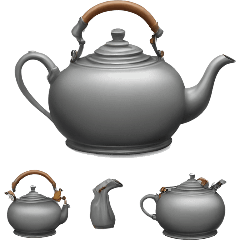 Gray vintage rococo kettle emoji