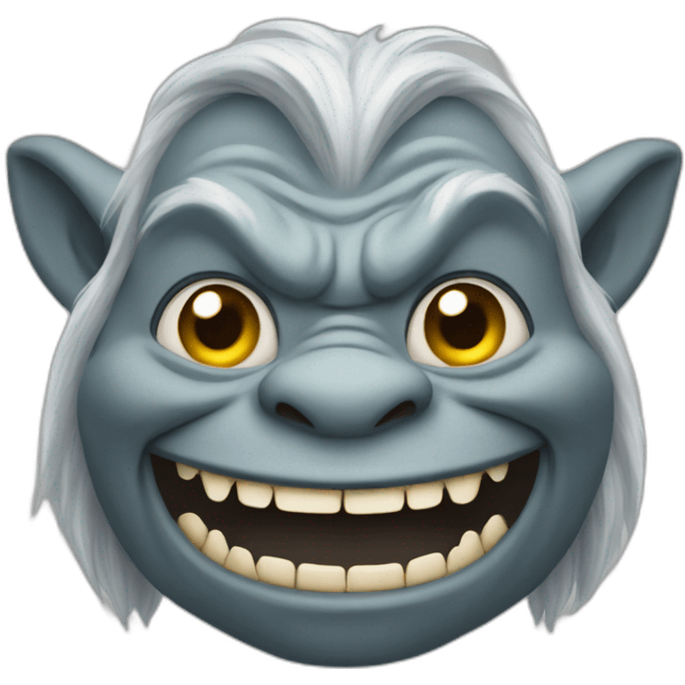 Big gray troll with big teeth emoji