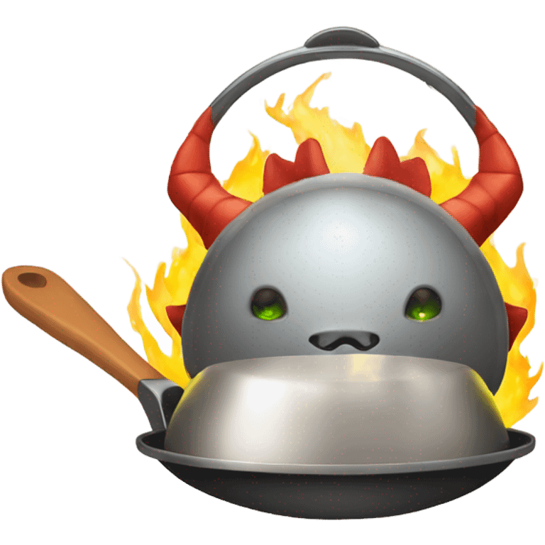 dragon with frying pan on head emoji