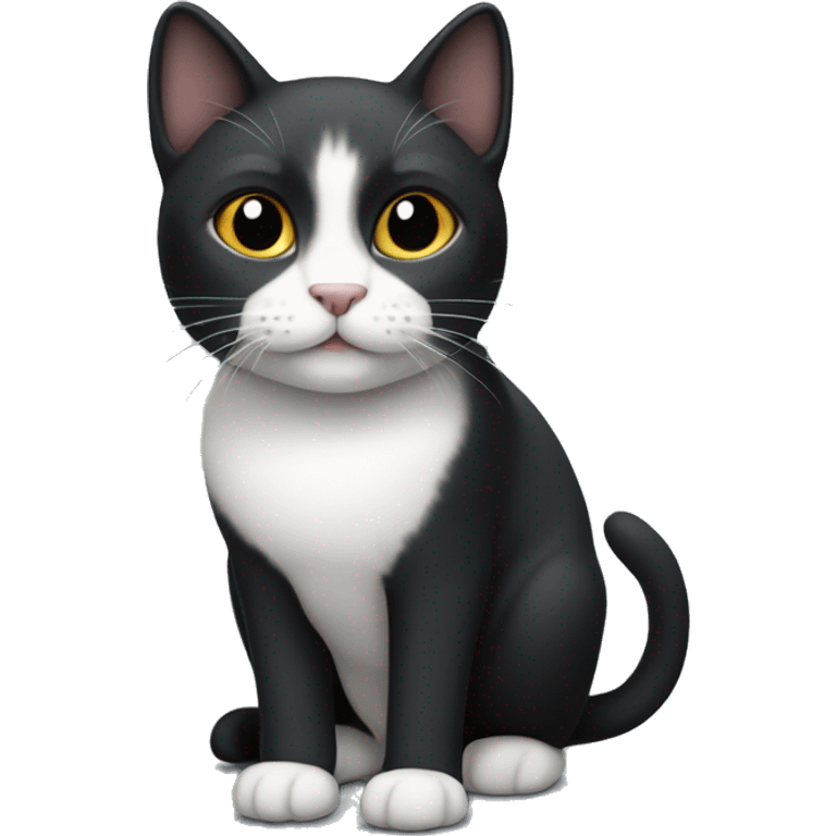 gato negro y blanco emoji