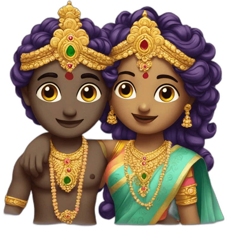 Cute Radha Krishna  emoji