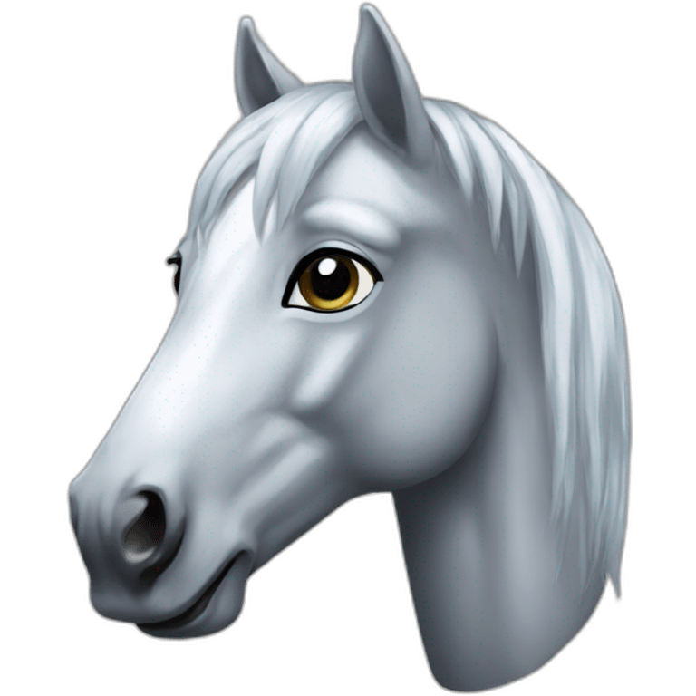 Silver mirror horse emoji