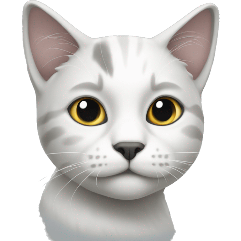 white and grey cat emoji