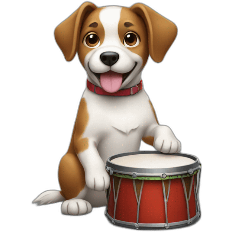 Dog playing a drum emoji