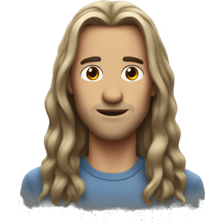 man with long hair emoji