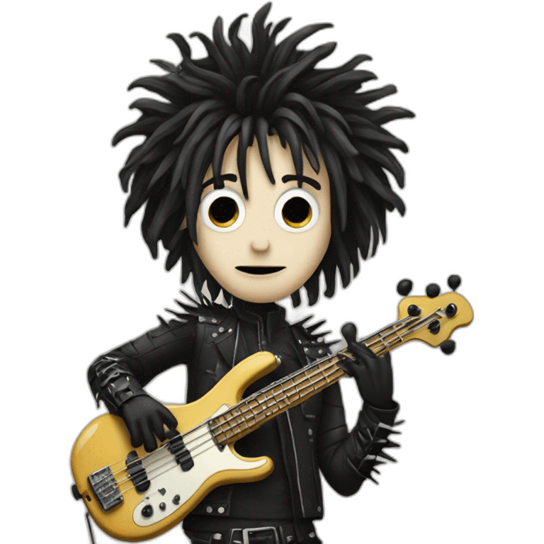 Edward Scissorhands playing bass emoji