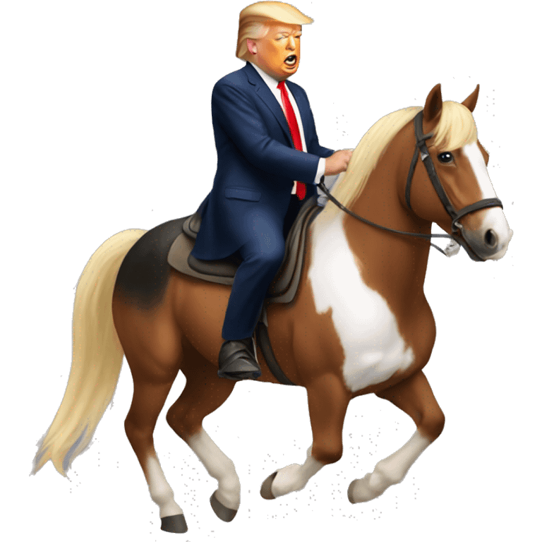 Donald Trump on horse emoji