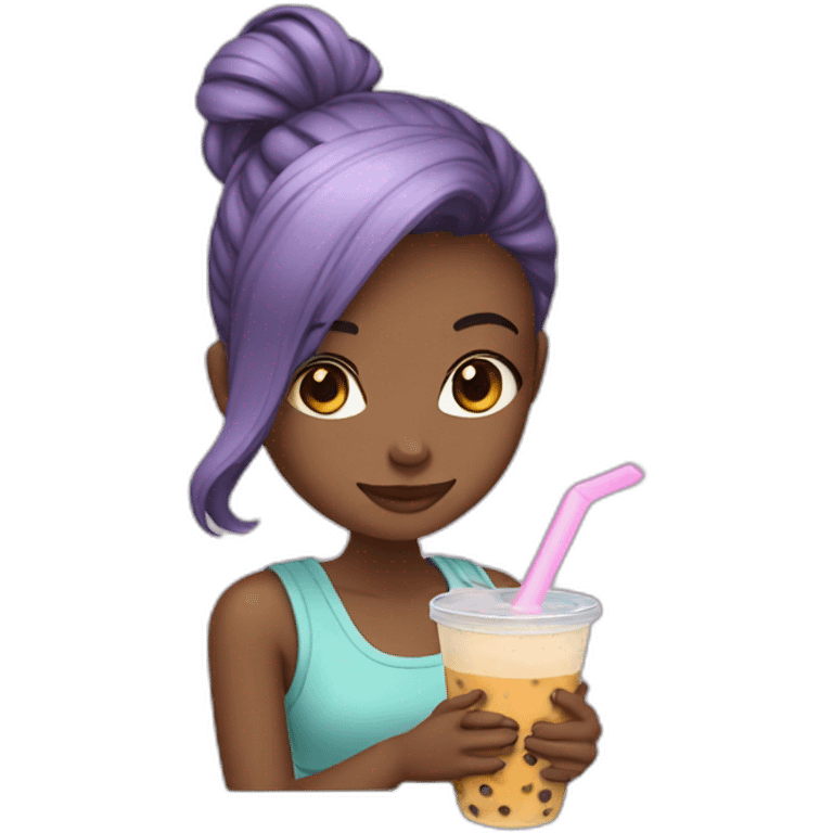 Girl with boba tea emoji