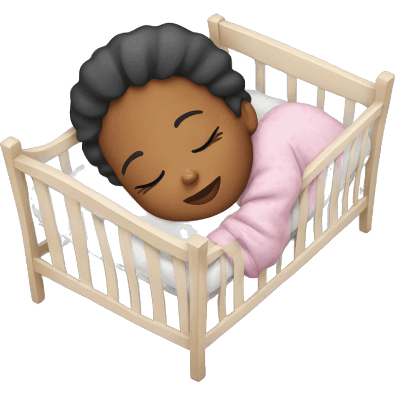  woman sleeping in baby cot emoji