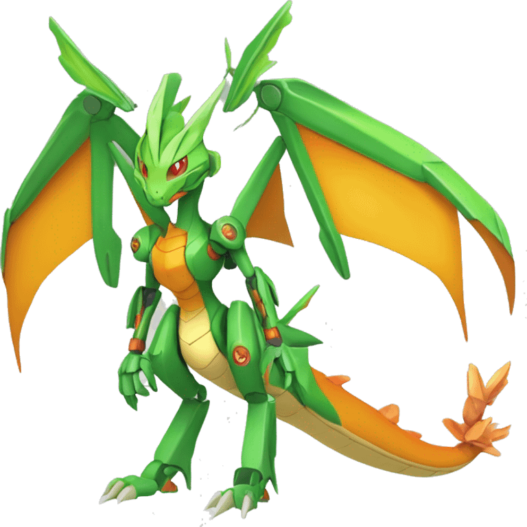 Mechanical Flygon-Scyther-Charizard-Medabot-Mecha full body emoji