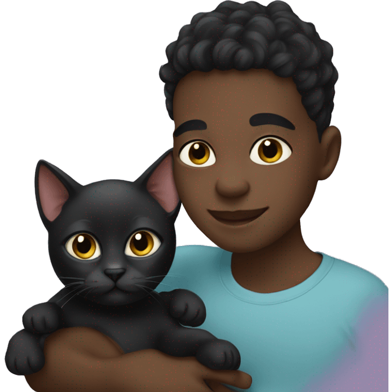 Black cat with a babyboy emoji