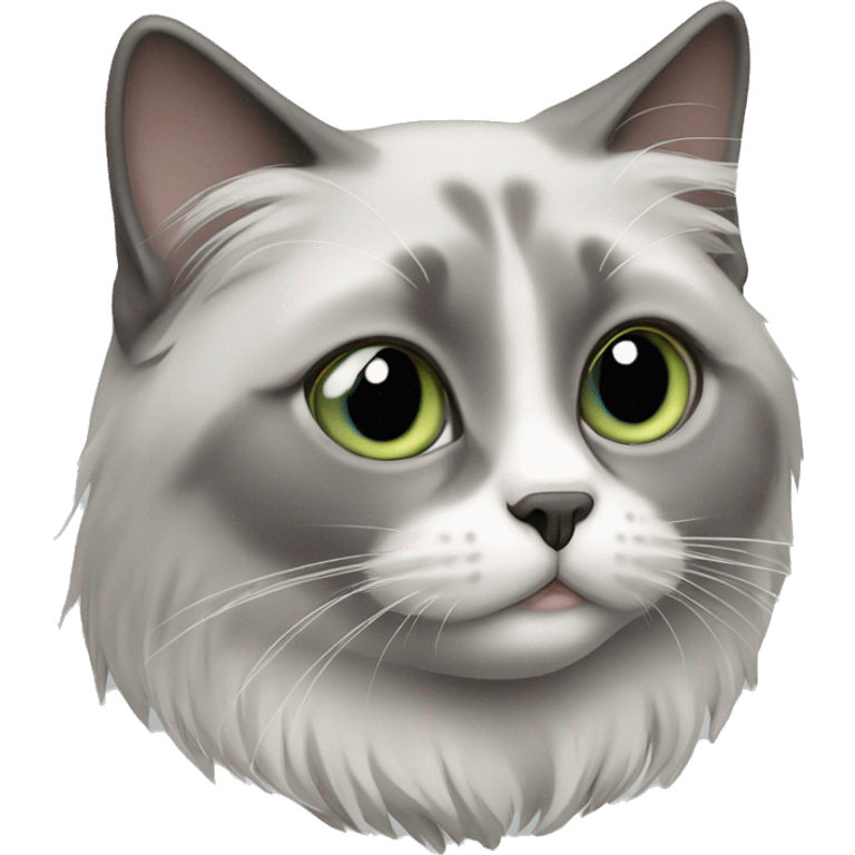 Sick Grey ragdoll cat  emoji