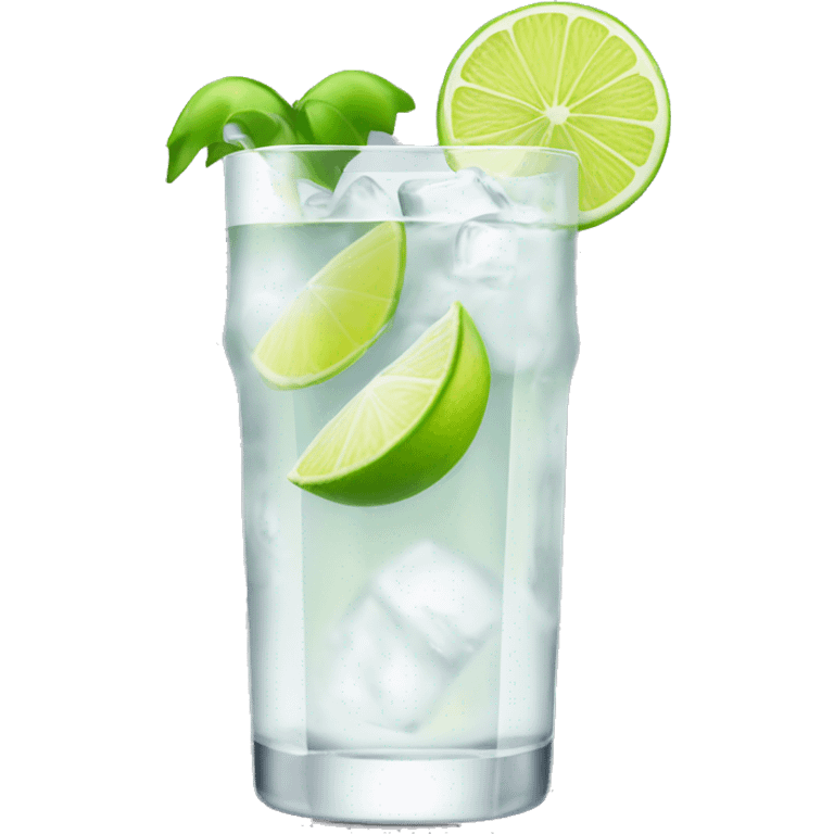 Vodka tonic with a lime short glass emoji