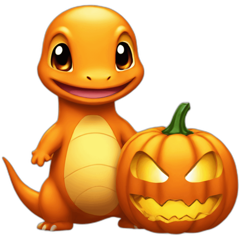 Charmander with pumkin emoji