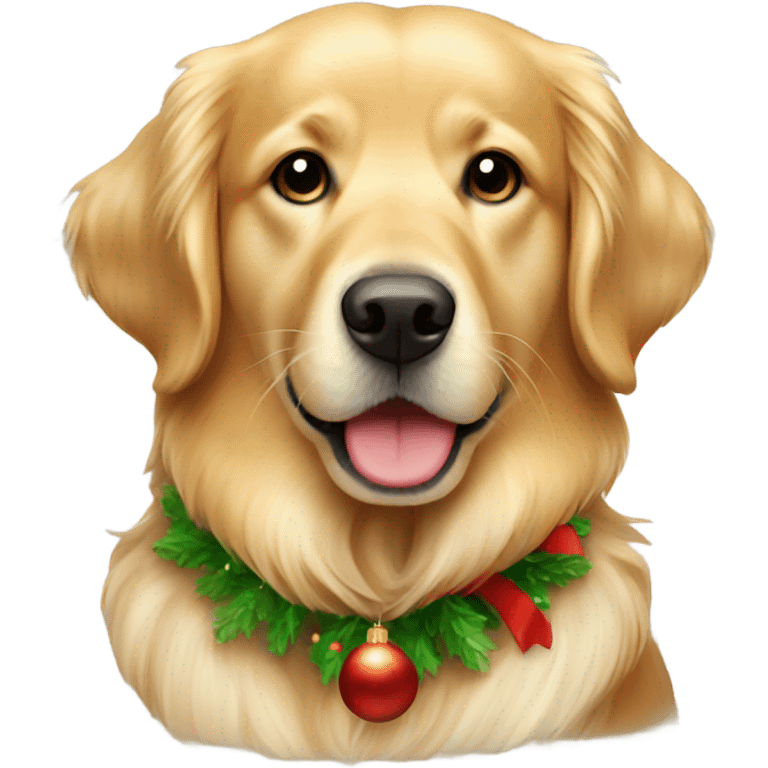 Christmas golden retrievers  emoji