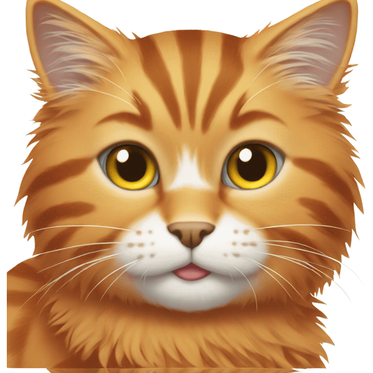 Orange striped fluffy cat emoji