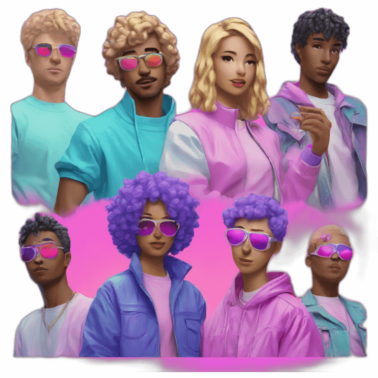 Vaporwave group of people  emoji