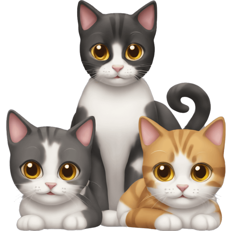 Three cats emoji