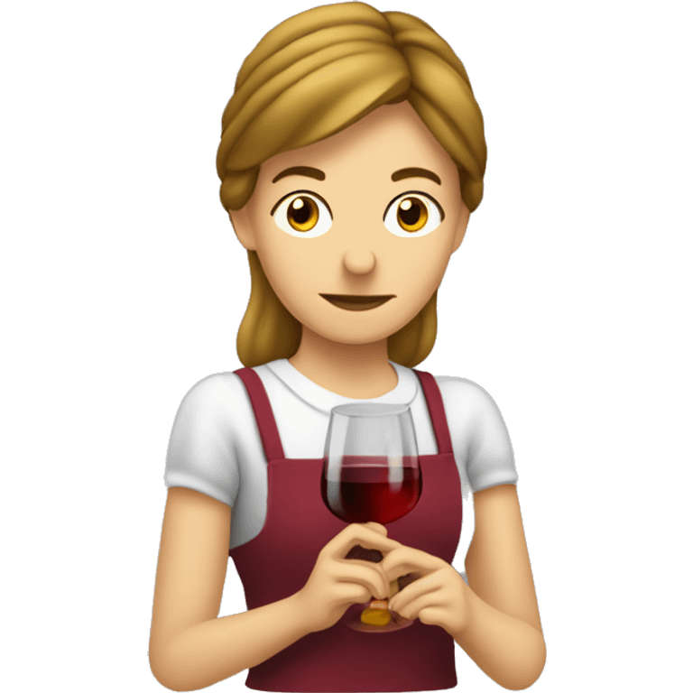 Junge frau die wein trink und eine Zigarette raucht  emoji