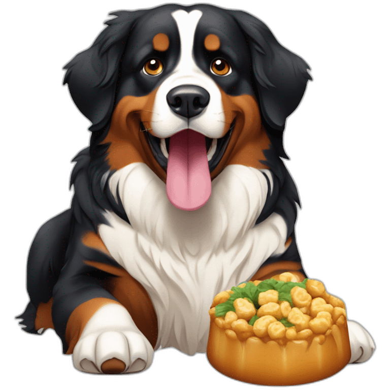 bernese mountain dog eating kannelbullar emoji