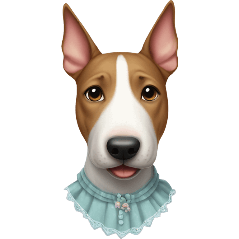 Bull terrier in a dress emoji