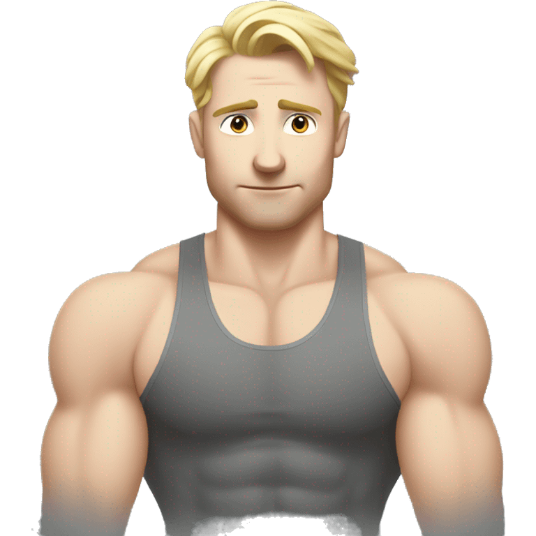 European pale Guy doing workout  emoji