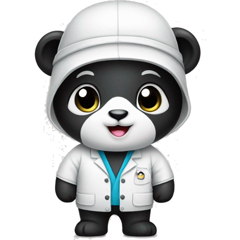 Cute panda wearing work wear emoji