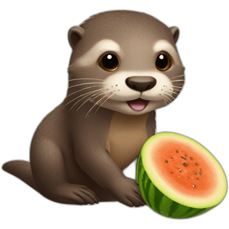 otter in shape of mars with melon hair emoji