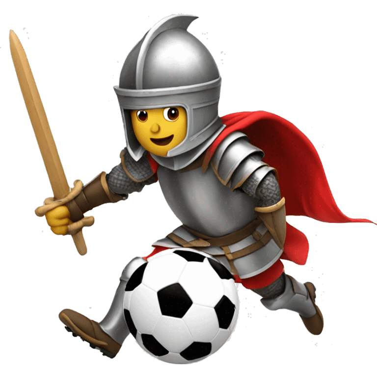 A knight playing soccer against Santa emoji