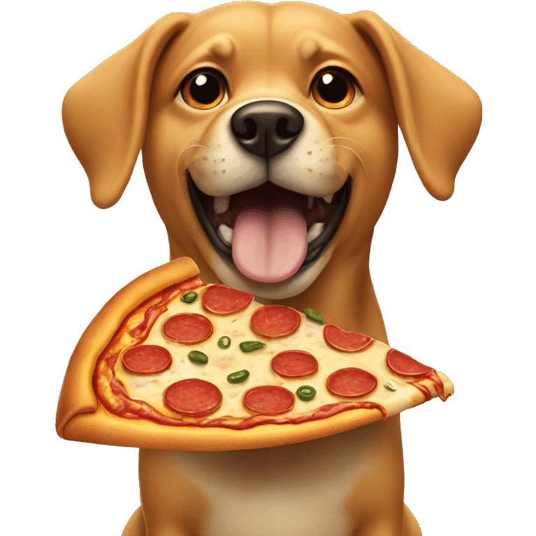 dog eats pizza emoji