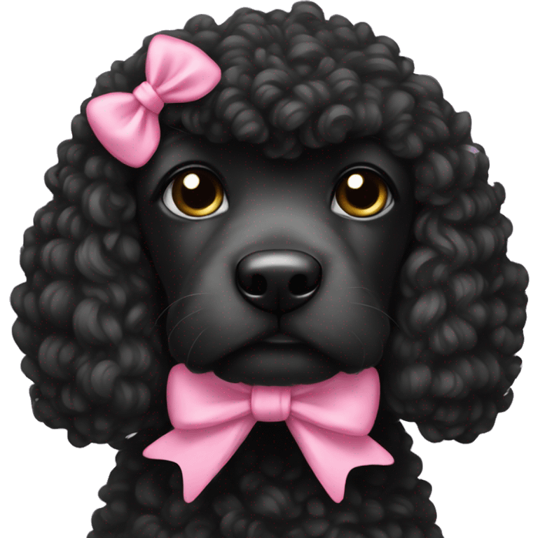 Black doodle with pink bow emoji