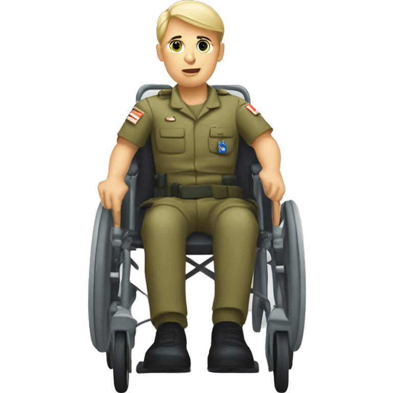 Caucasian Army medic in a wheelchair  emoji