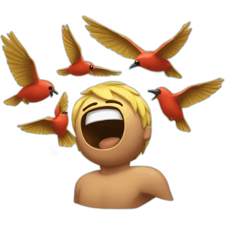 Ko with birds above the head emoji