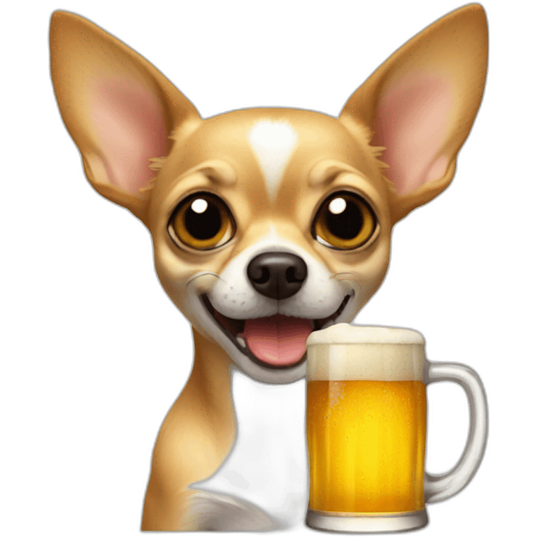 chihuahua drinks beer emoji