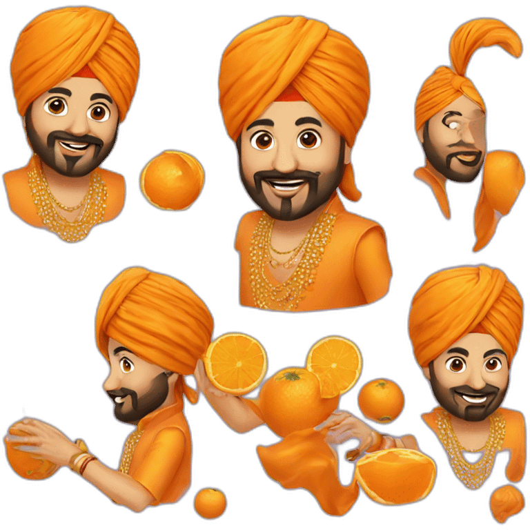 Orange daler mehndi emoji