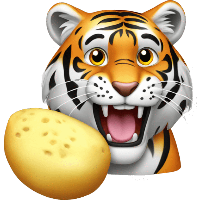 Tiger eating a potato  emoji